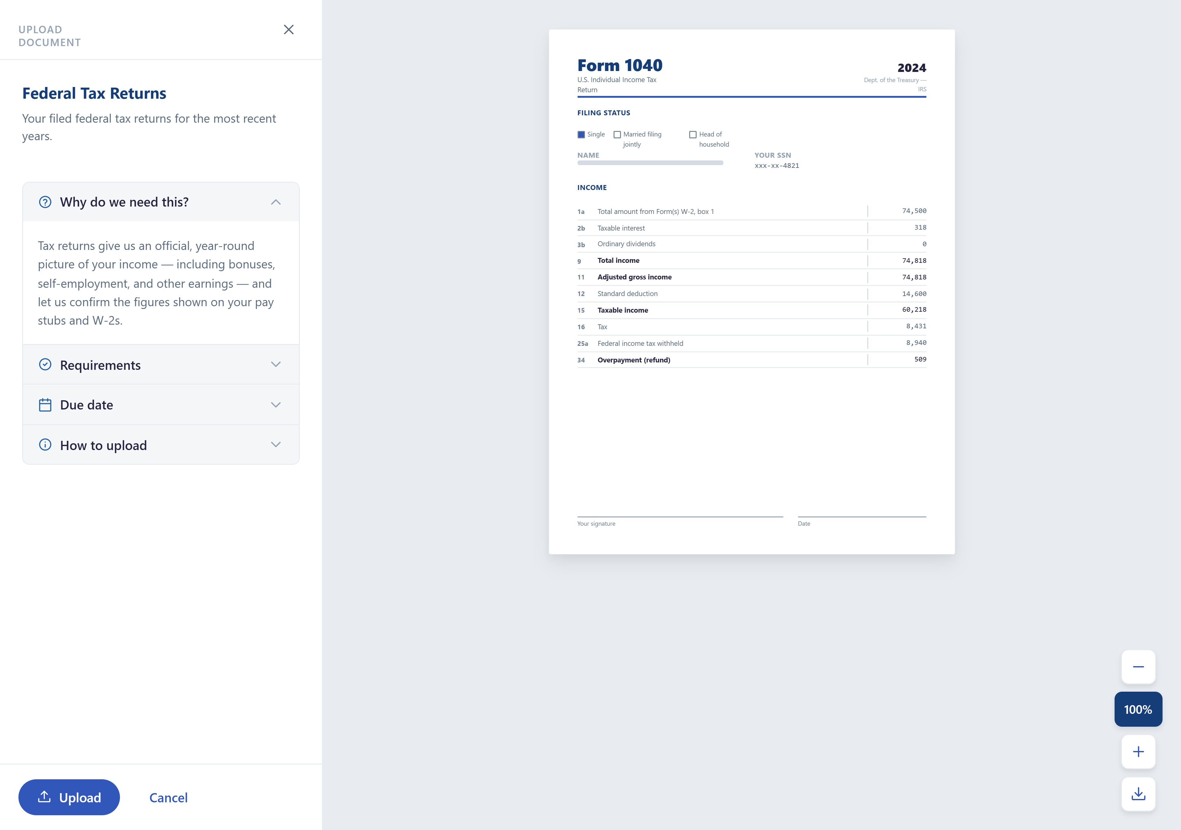 New design — Home Loans application screen