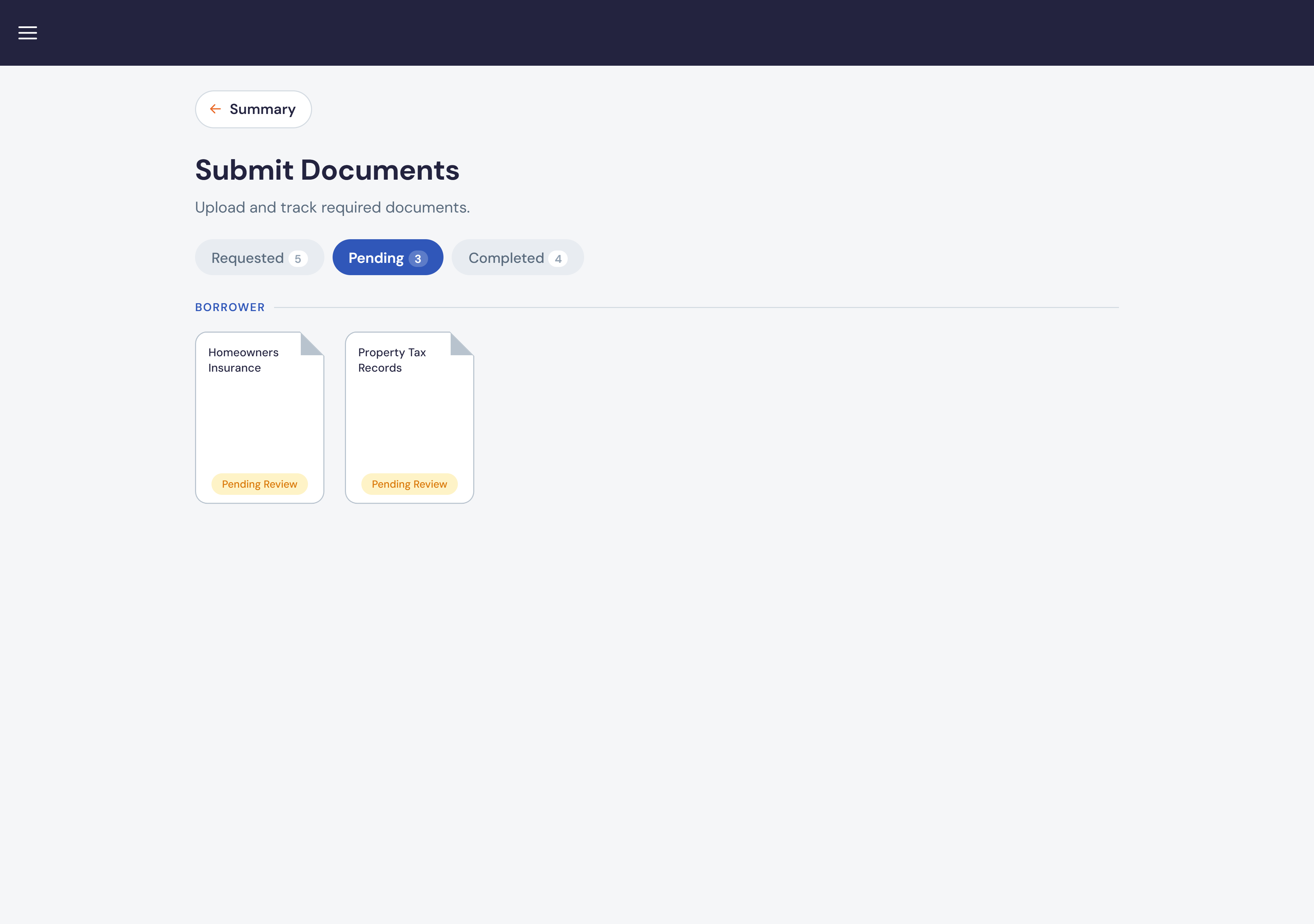 New design — Home Loans application screen