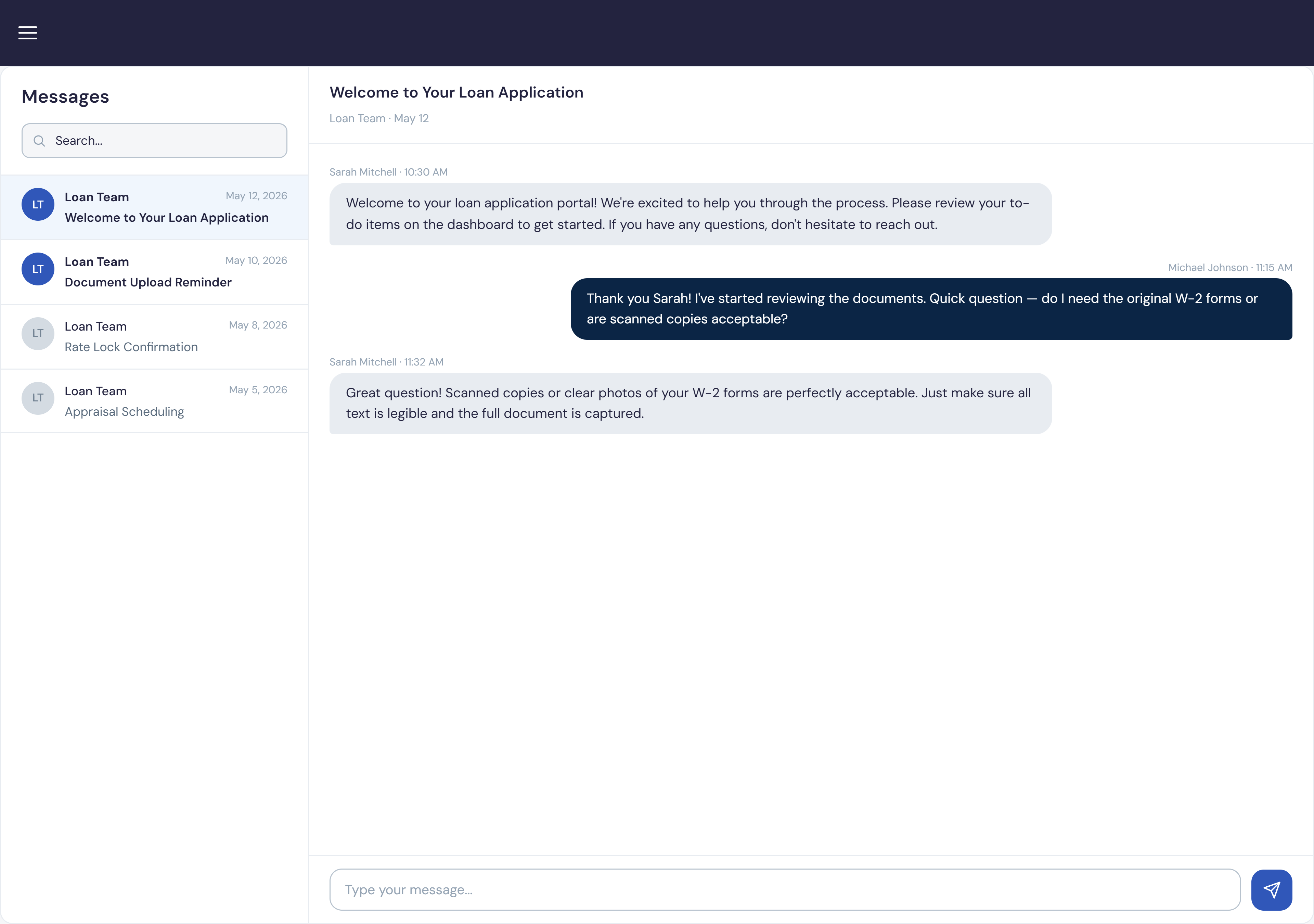 New design — Home Loans application screen