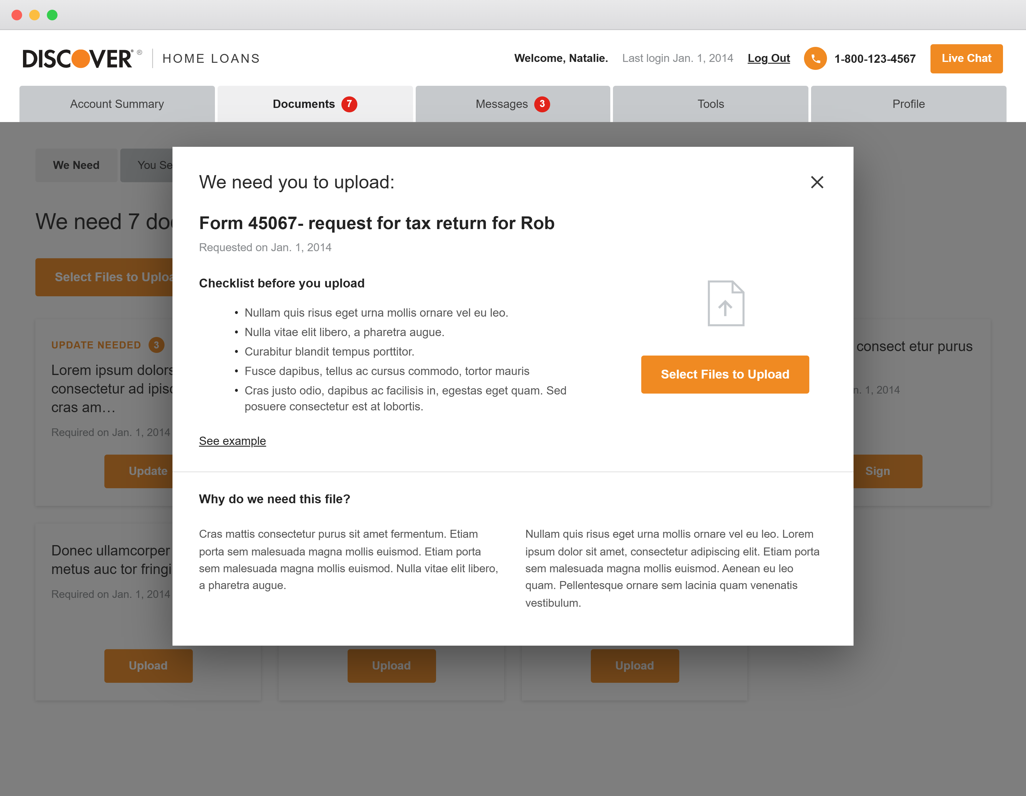 Old design — Upload modal