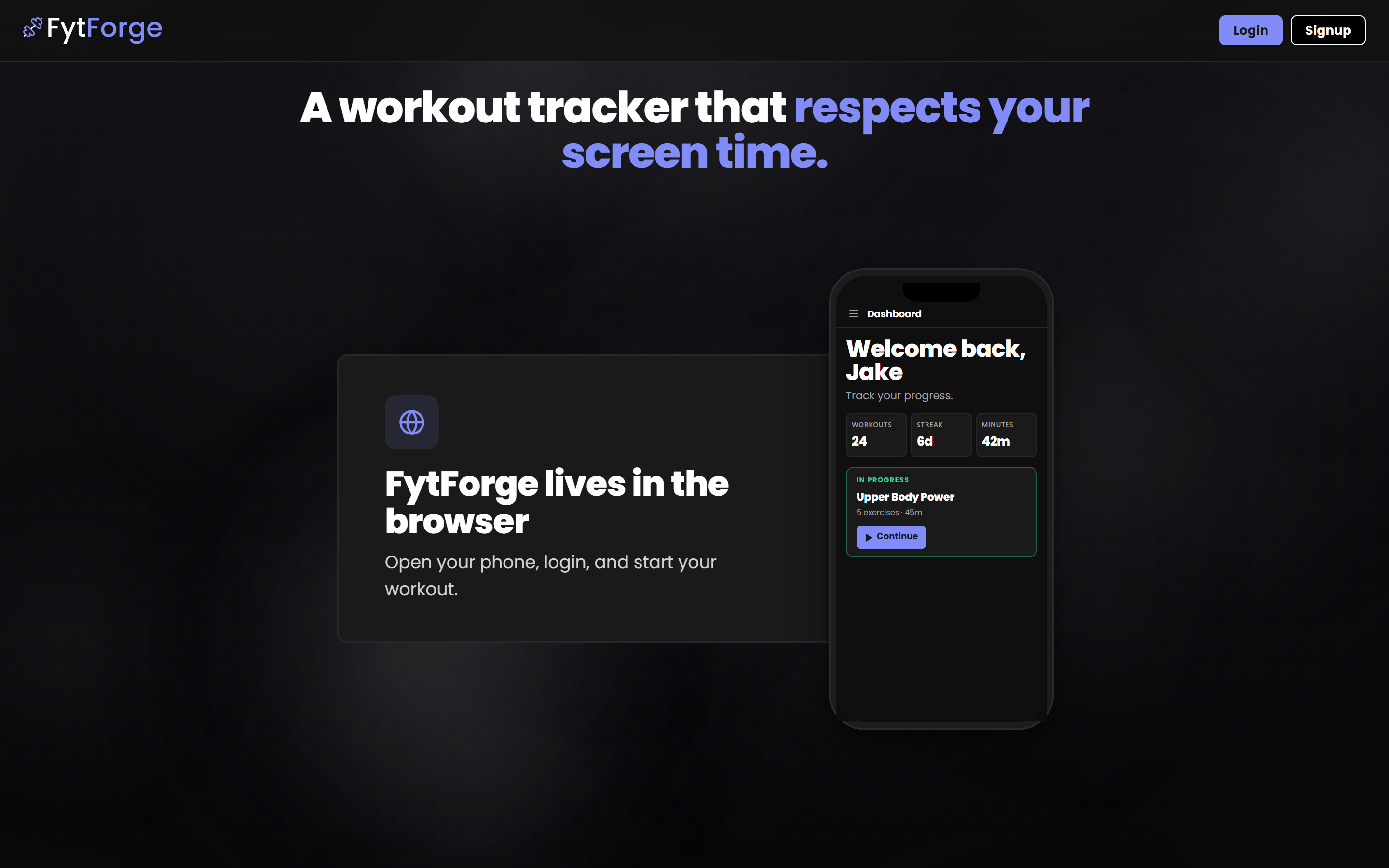 FytForge About section — live screenshot