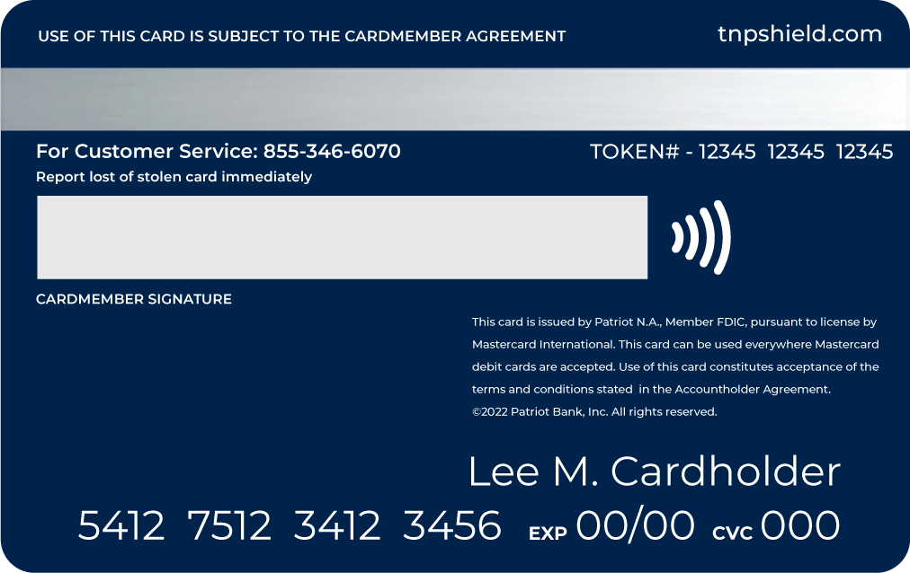 T&P Shield Mastercard Back